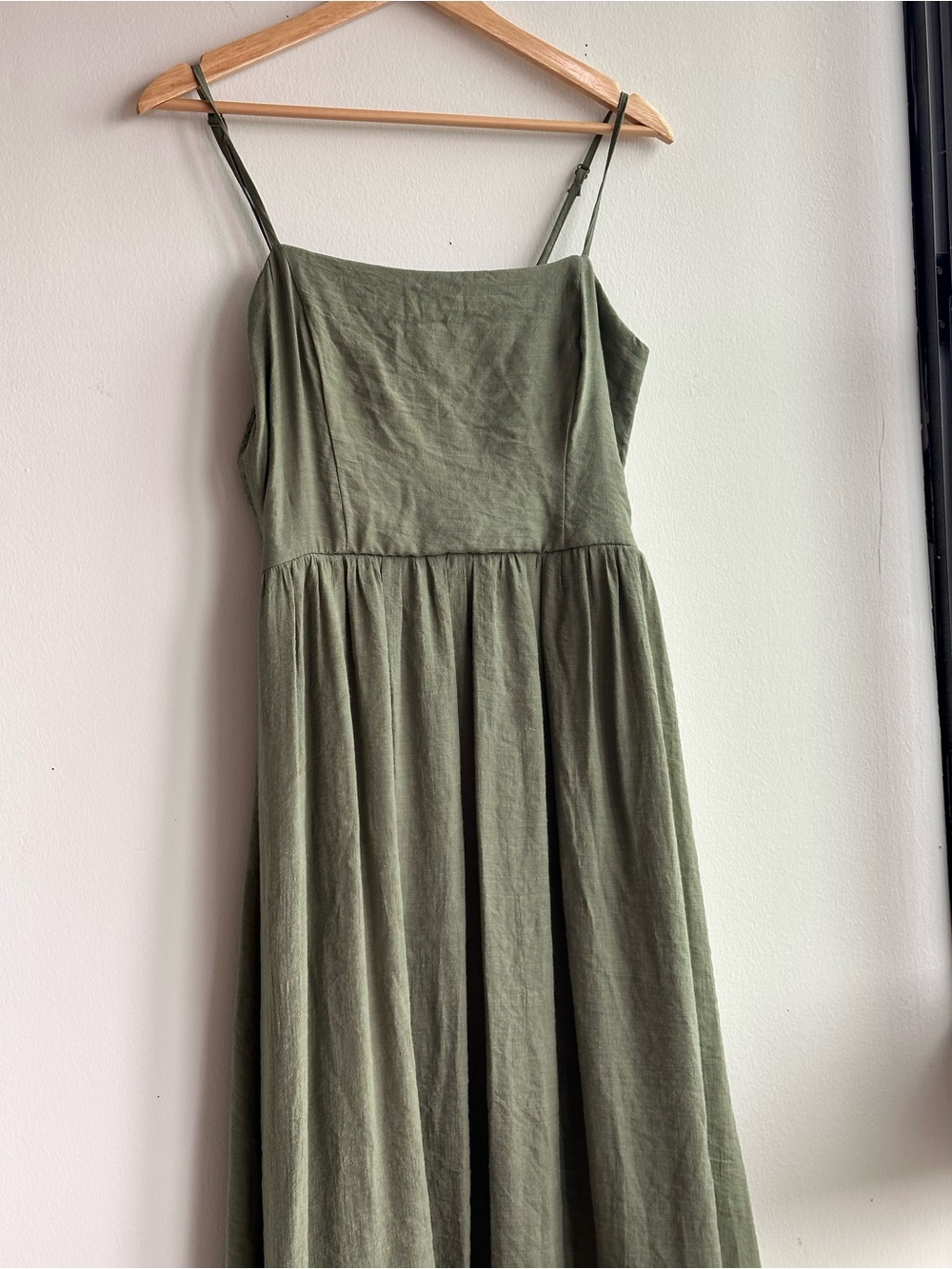 Women's Olive Green A-Line Dress - Picture 5 of 11